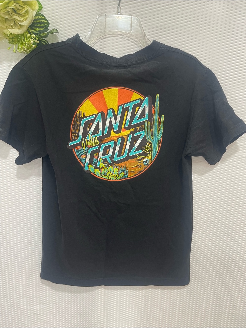 Santa Cruz Skateboards Black Graphic T Shirt Small Desert Cactus Skull Tee